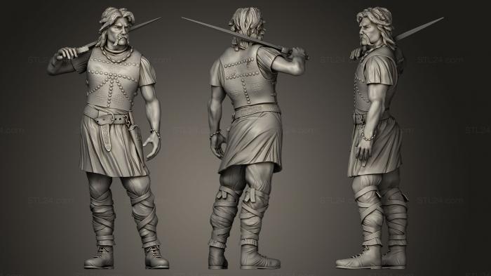 Military figurines (Celtic chieftain, STKW_0006) 3D models for cnc
